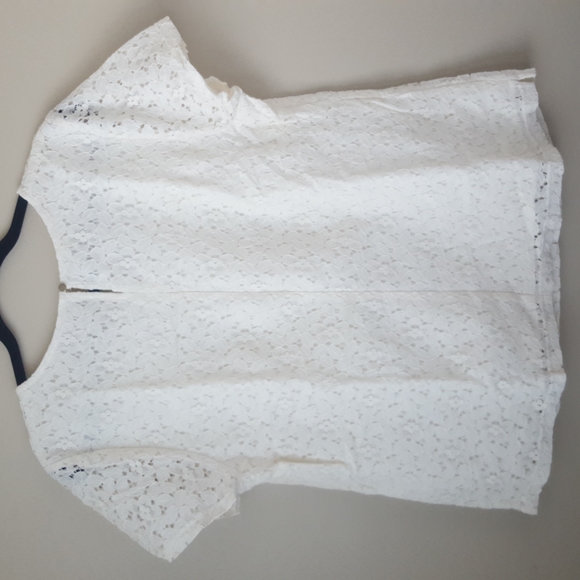 Merona Lace Floral Short Sleeve Top, Size XL - Picture 5 of 10